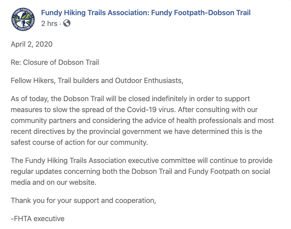 Dobson Trail Closure