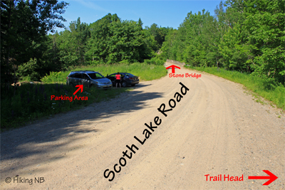 The Parking area for the Howland Falls Trail