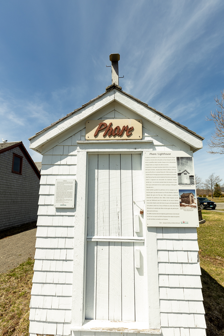 A small historic lighthouse