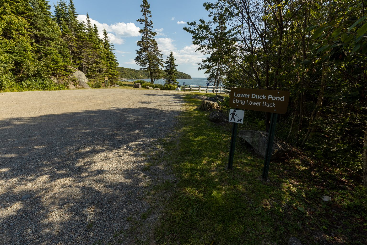 Parking lot at Lower Duck Pond Beach