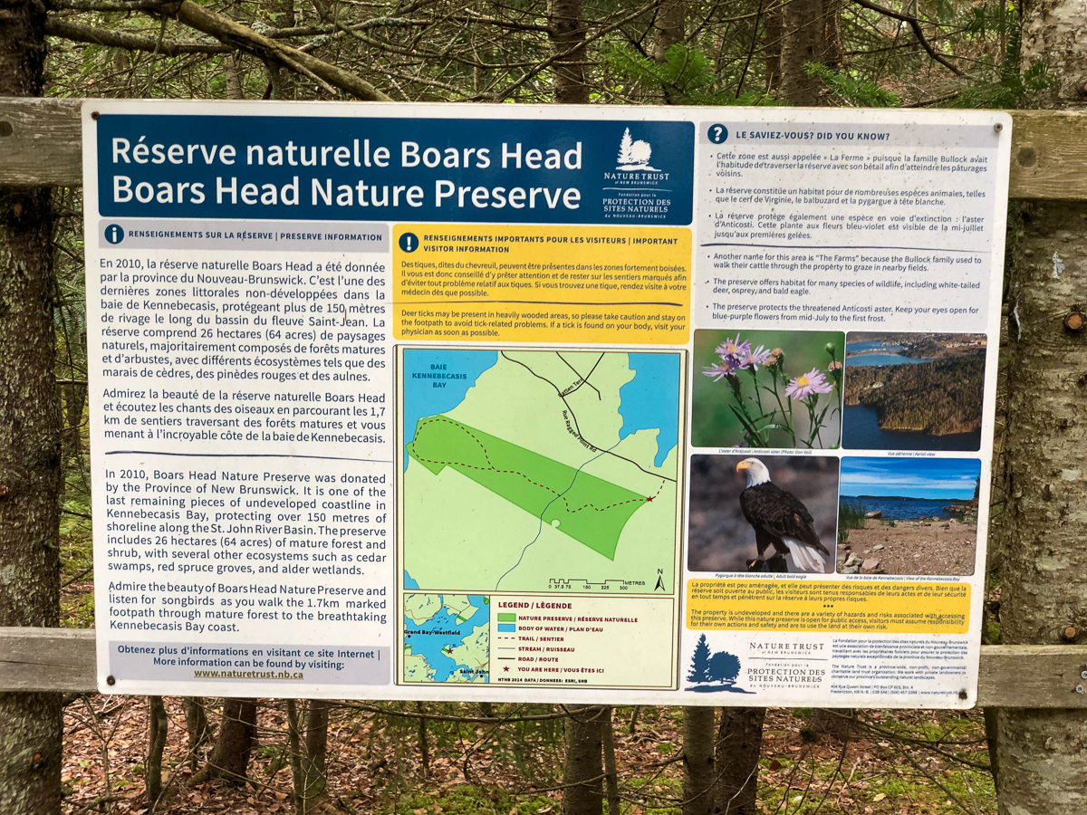 Boars Head Nature Preserve sign