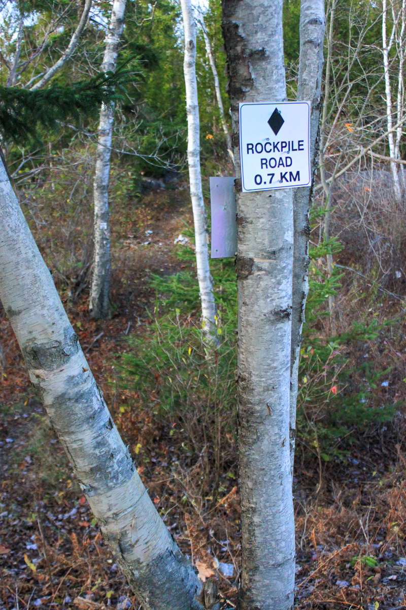 Rockpile Road Trail sign